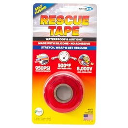 Rescue Silicone Tape, Self-Fusing, Red, 1-In. x 12-Ft.