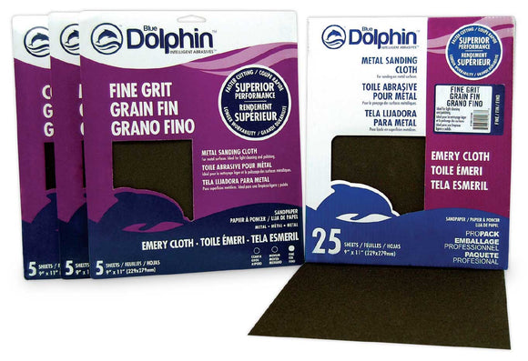 Linzer Blue Dolphin Emery Cloth 9 In. X 11 In. Medium 5 Pack (9