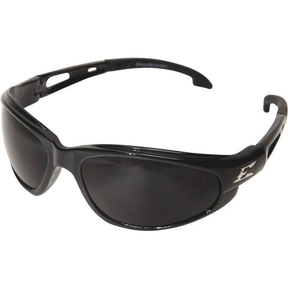 Edge Eyewear Dakura Gloss Black Frame Safety Glasses with Smoke Lenses