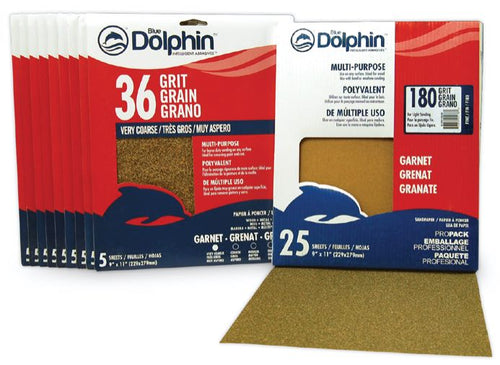 Blue Dolphin Natural Garnet 60 Grit 5 Pack 9 x 11