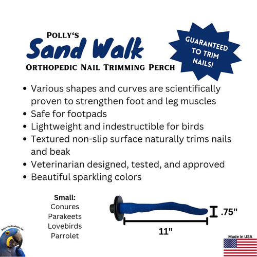 Polly's Pet Products Sand Walk Orthopedic Bird Perch Small