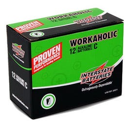 Workaholic Alkaline Battery, C, 12-Pk.