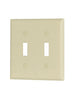 Eaton Wiring Devices 2139V 2-Gang Ivory Thermoset Standard Size Toggle Switch Wallplate