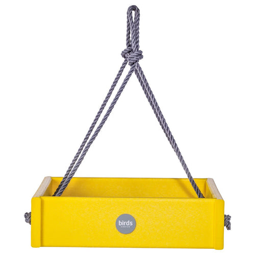 Birds Choice Hanging Tray Bird Feeder Color Pop Collection in Yellow Recycled Plastic