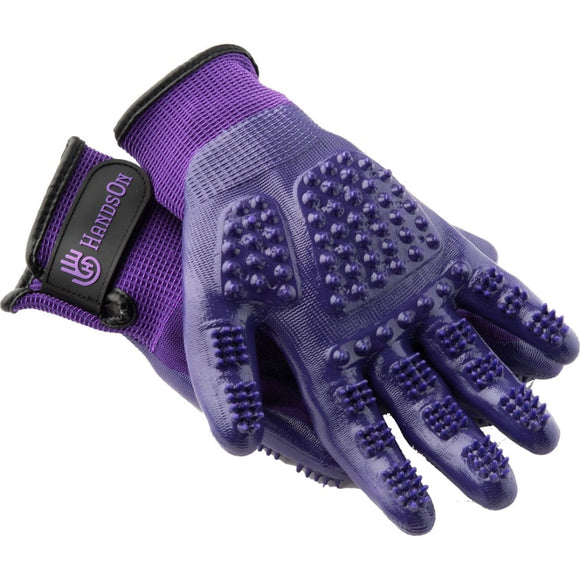 HANDS ON GROOMING & BATHING GLOVES (SM, PURPLE)