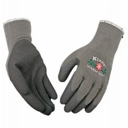 Cold-Weather Work Gloves, Latex-Coated Blue Knit, Women's Small