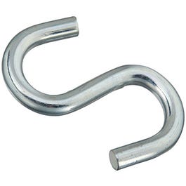 Heavy Open S-Hook, Zinc, 4-In.