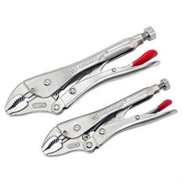 Locking Pliers Set, Curved Jaw, 2-Pc.