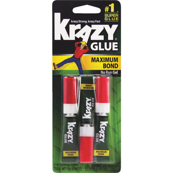 Krazy Glue 0.14 Oz. Maximum Bond Super Glue Gel (3-Pack)