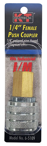 K-T Industries Industrial 1/4''f Npt 1/4'' Push Coupler (1/4'' x 1/4