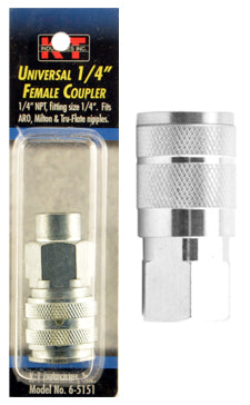 K-T Industries Universal 1/4'' Female Npt 1/4'' Coupler (1/4'' x 1/4