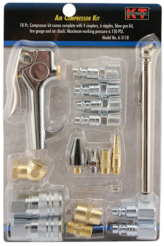 K-T Industries Industrial Air Kit 1/4'' 18 Pcs (18 Pcs)