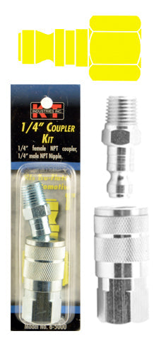 K-T Industries Tru-Flate® 2 Pc 1/4'' Coupler/Nipple Set (1/4)