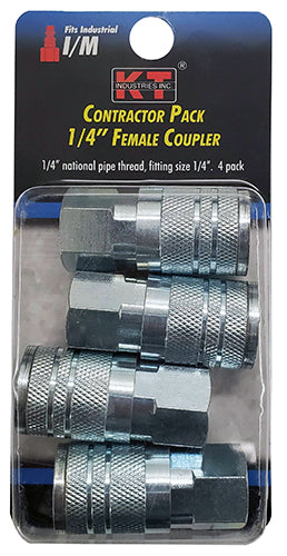 K-T Industries  Industrial 1/4'' F Npt1/4'' Coupler 4 Pk (1/4'' x 1/4