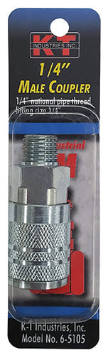 K-T Industries Industrial 1/4'' Male Npt 1/4'' Coupler (1/4'' x 1/4