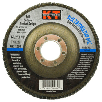 K-T Industries 4.5 X 7/8 X 80g T29 Bz Flap Disc (4.5 X 7/8 X 80g)