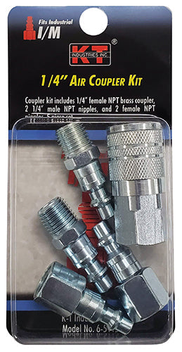 K-T Industries Industrial 5 Pc 1/4'' Coupler Kit (1/4'')