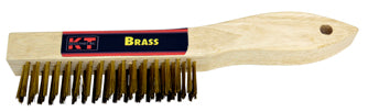 K-T Industries Shoe Handle Brush Brass (5-1/4