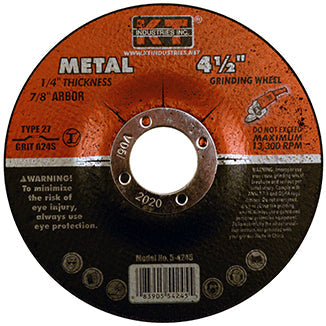 K-T Industries 4-1/2 X 1/4 X 7/8 Metal Grinding Wheel (4-1/2 X 1/4 X 7/8)