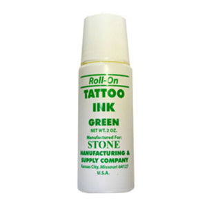 Stone Manufacturing Tattoo Ink Roll on Applicator Permanent Liquid Green 2 Oz (2 oz)