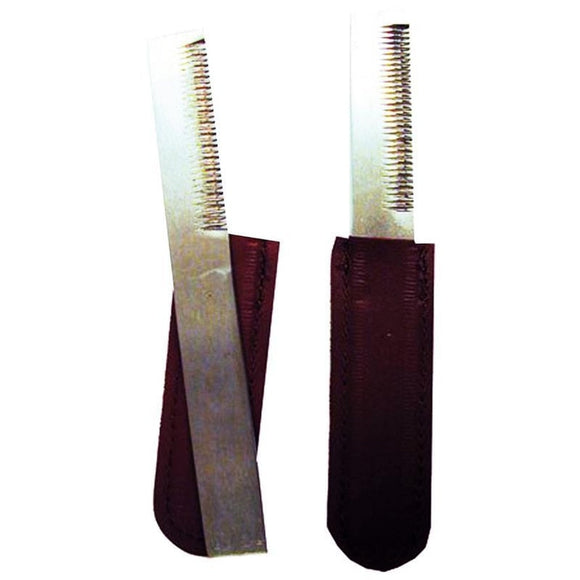STRIPPING HORSE COMB WITH CASE (METAL/LEATHER)